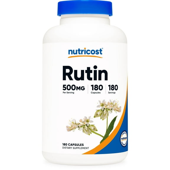 Nutricost Rutin 500mg, 180 Capsules - Gluten Free, Non-GMO, and Vegetarian Supplement