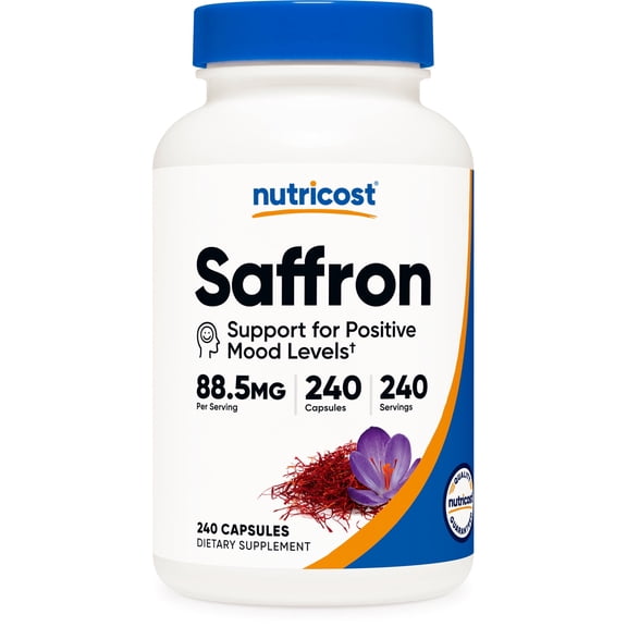 Nutricost Saffron Extract 88.5mg, 240 Capsules - Veggie Caps, Non-GMO Supplement