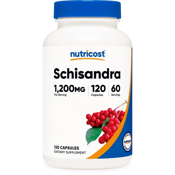 Nutricost Schisandra Supplement 1,200mg Per Serving, 120 Capsules for 60 Servings Per Bottle - Berry Fruit Extract, Vegan, GMO-Free, Gluten-Free