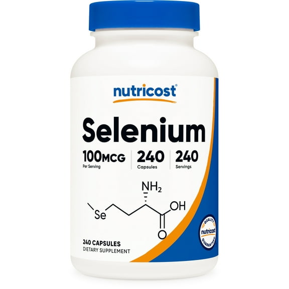 Nutricost Selenium Supplement 100mcg, 240 Capsules, Vegetarian, Gluten Free & Non-GMO