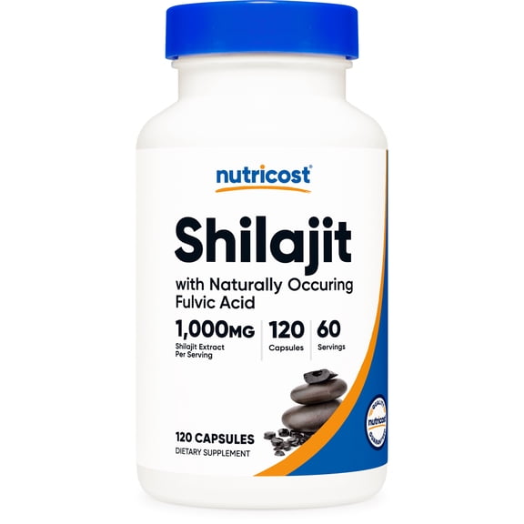 Nutricost Shilajit Capsules (120 Capsules, 60 Servings / 1,000 mg Shilajit Per Serving