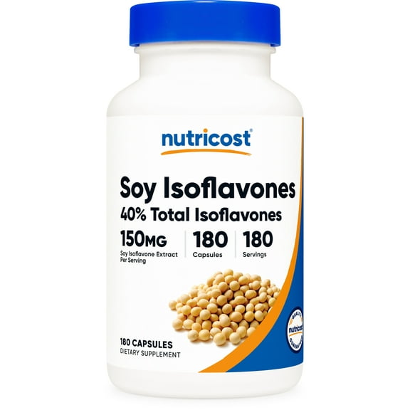 Nutricost Soy Isoflavones 150mg, 180 Veggie Capsules - Non-GMO Supplement