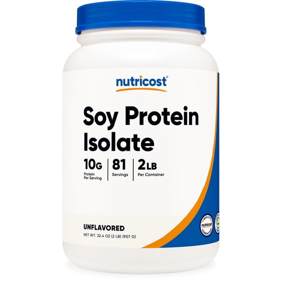 Nutricost Soy Protein Isolate Powder (2 lb, Unflavored) - 10 Grams of Protein Per Serving, Vegan, GMO-Free & Gluten Free