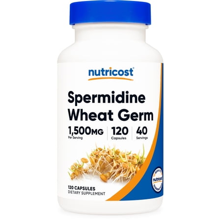 Nutricost Spermidine Wheat Germ Extract Supplement (1500mg) 120 Capsules, 40 Servings