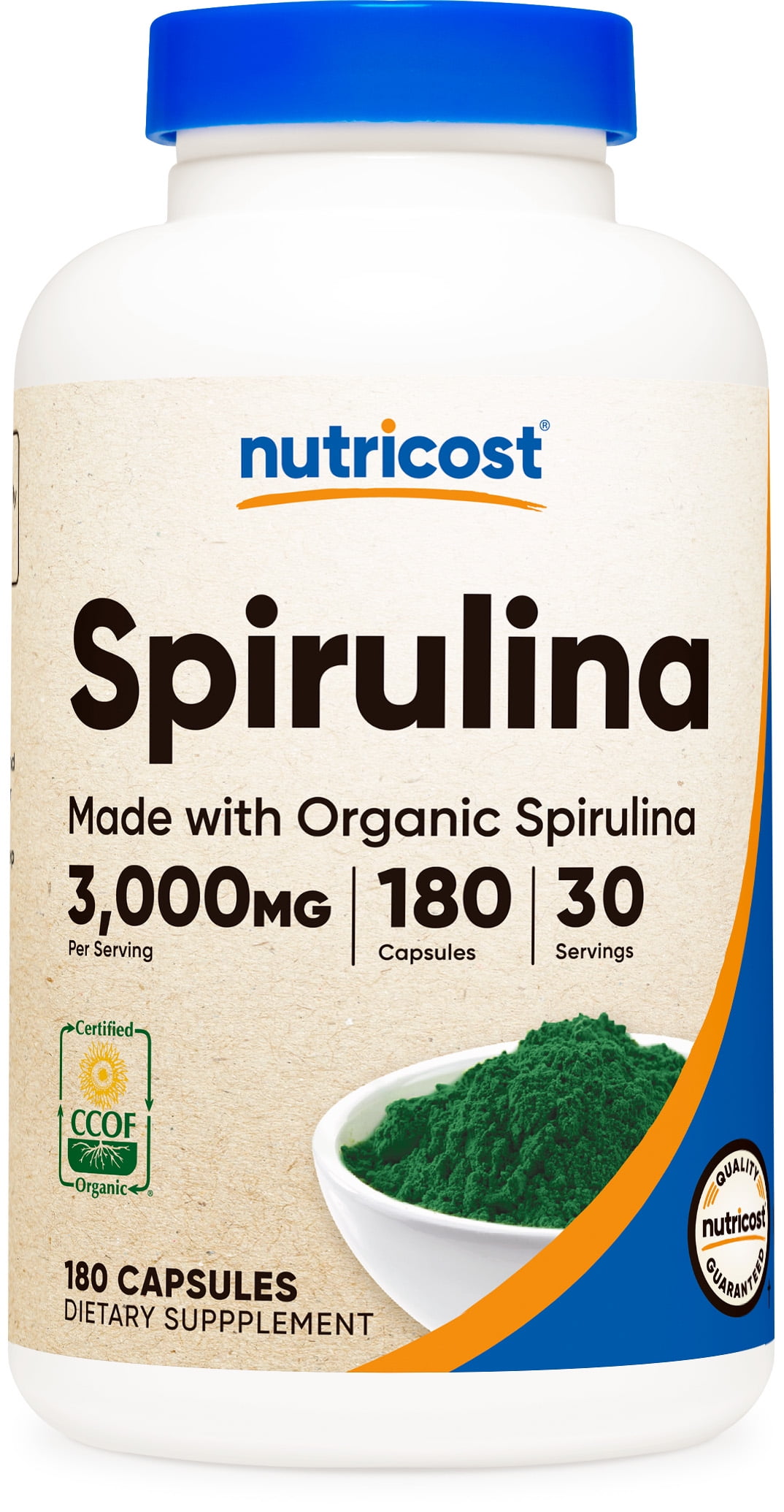 Nutricost Spirulina 3,000mg, 180 Capsules Supplement Made With