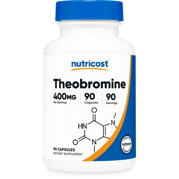 Nutricost Theobromine Capsules 400mg (90 Capsules) - Gluten-Free Supplement