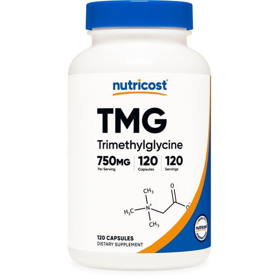 Nutricost Trimethylglycine (TMG) 750mg, 120 Capsules - Non-GMO Supplement