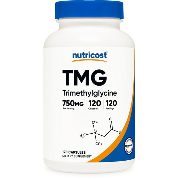 Nutricost Trimethylglycine (TMG) 750mg, 120 Capsules - Non-GMO Supplement