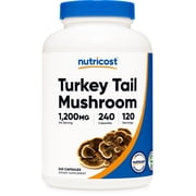 Nutricost Turkey Tail Mushroom Capsules 1200mg, 120 Servings 240 Capsules Supplement