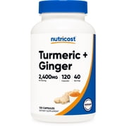 Nutricost Turmeric + Ginger Capsules with Bioperine, 2400mg Per Serving, 120 Capsules - GMO-Free, Gluten-Free, 40 Servings