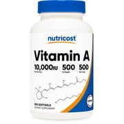 Nutricost Vitamin A 10,000 IU, 500 SoftGels Supplement