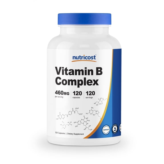 Nutricost Vitamin B Complex 460mg, 120 Capsules - with Vitamin C - Energy Complex Supplement