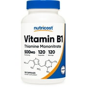 Nutricost Vitamin B1 (Thiamine) 500mg, 120 Capsules - Gluten Free & Non-GMO Supplement