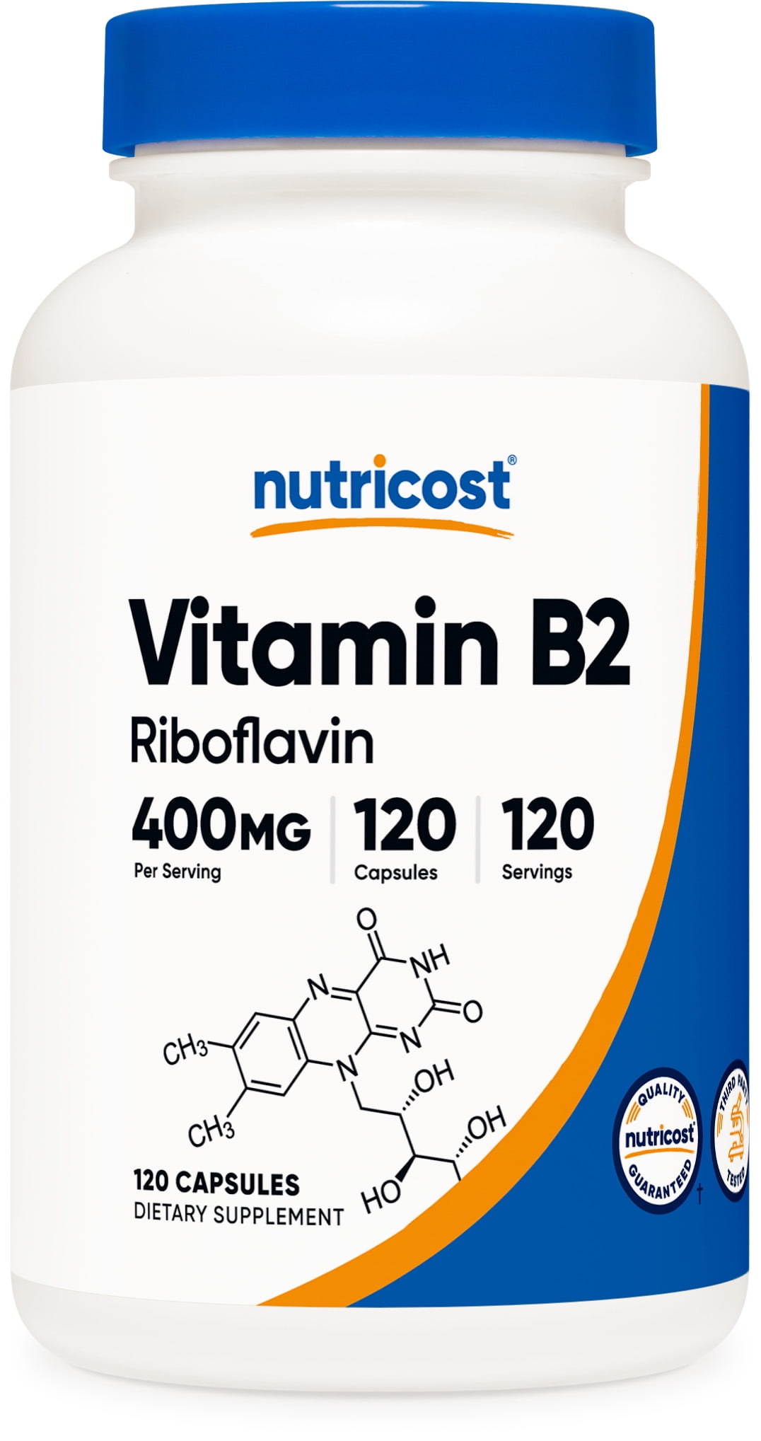 Nutricost Vitamin B2 (Riboflavin) 400mg, 120 Capsules, Supplement