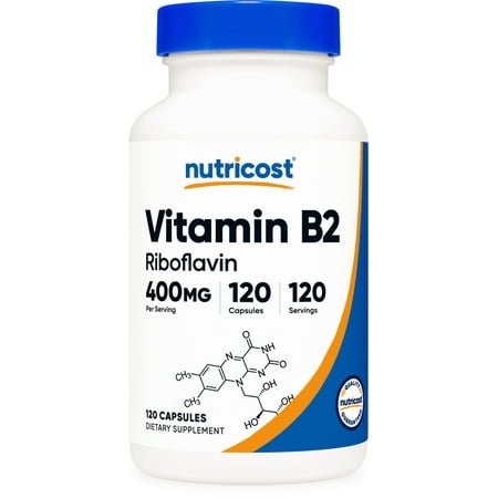 Nutricost Vitamin B2 (Riboflavin) 400mg, 120 Capsules, Supplement