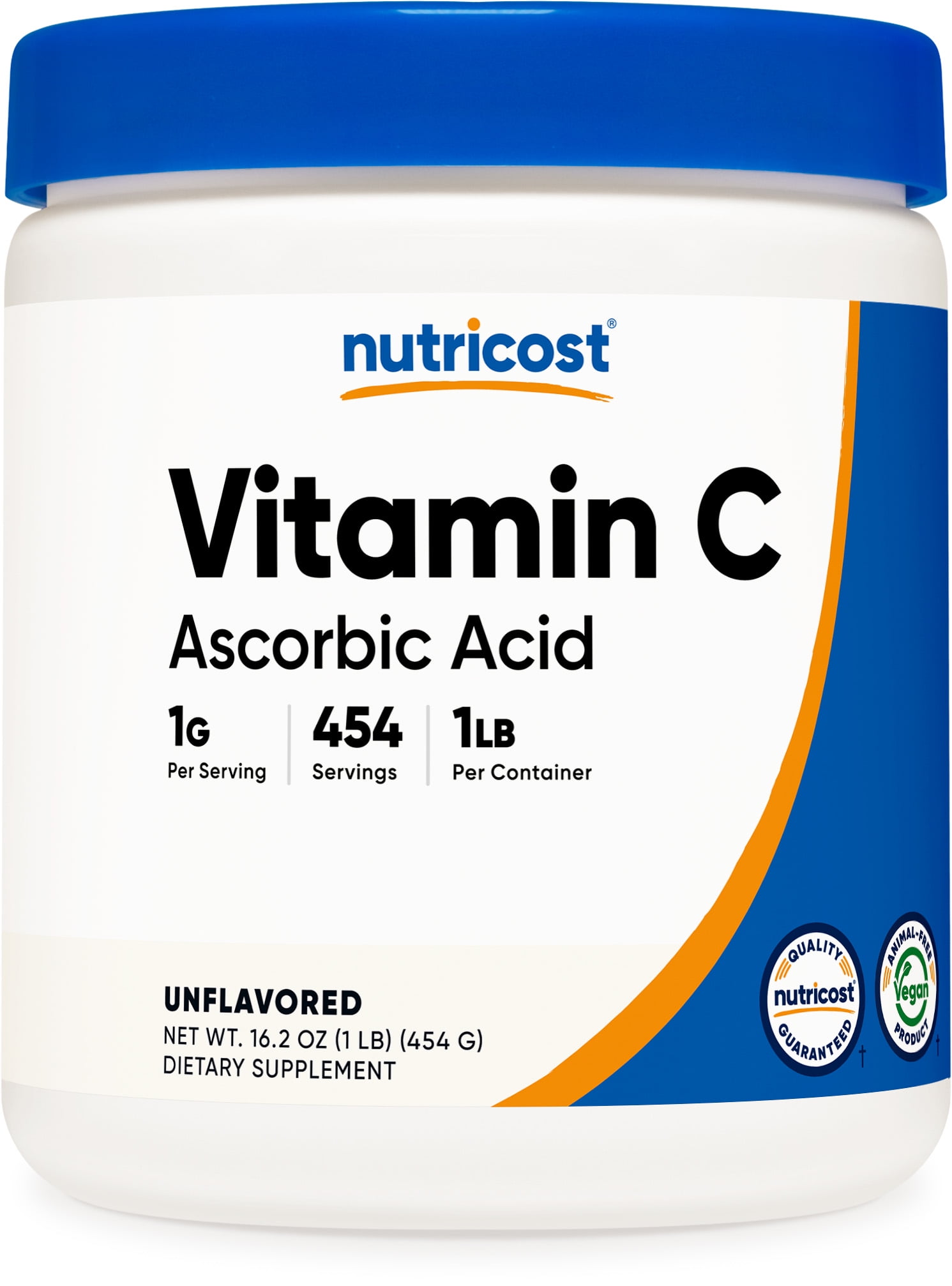 Nutricost Vitamin C (Ascorbic Acid) Powder 1LB - Gluten Free, Non-GMO Supplement