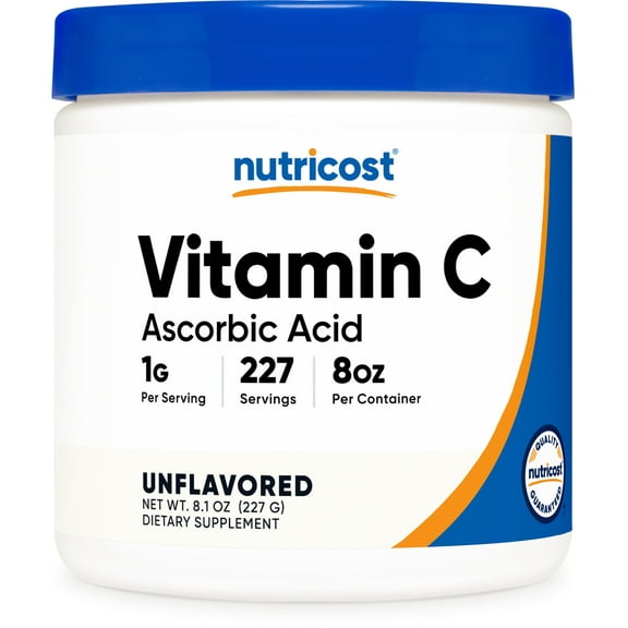 Nutricost Vitamin C Supplement Powder (Pure Ascorbic Acid Powder) .5 lb (8oz)