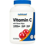 Nutricost Vitamin C with Rose Hips Supplement 1000mg, 240 Capsules