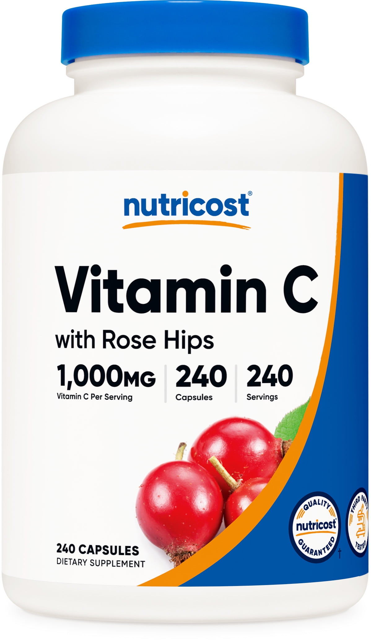 Nutricost Vitamin C with Rose Hips Supplement 1000mg, 240 Capsules