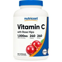 Nutricost Vitamin C with Rose Hips Supplement 1000mg, 240 Capsules