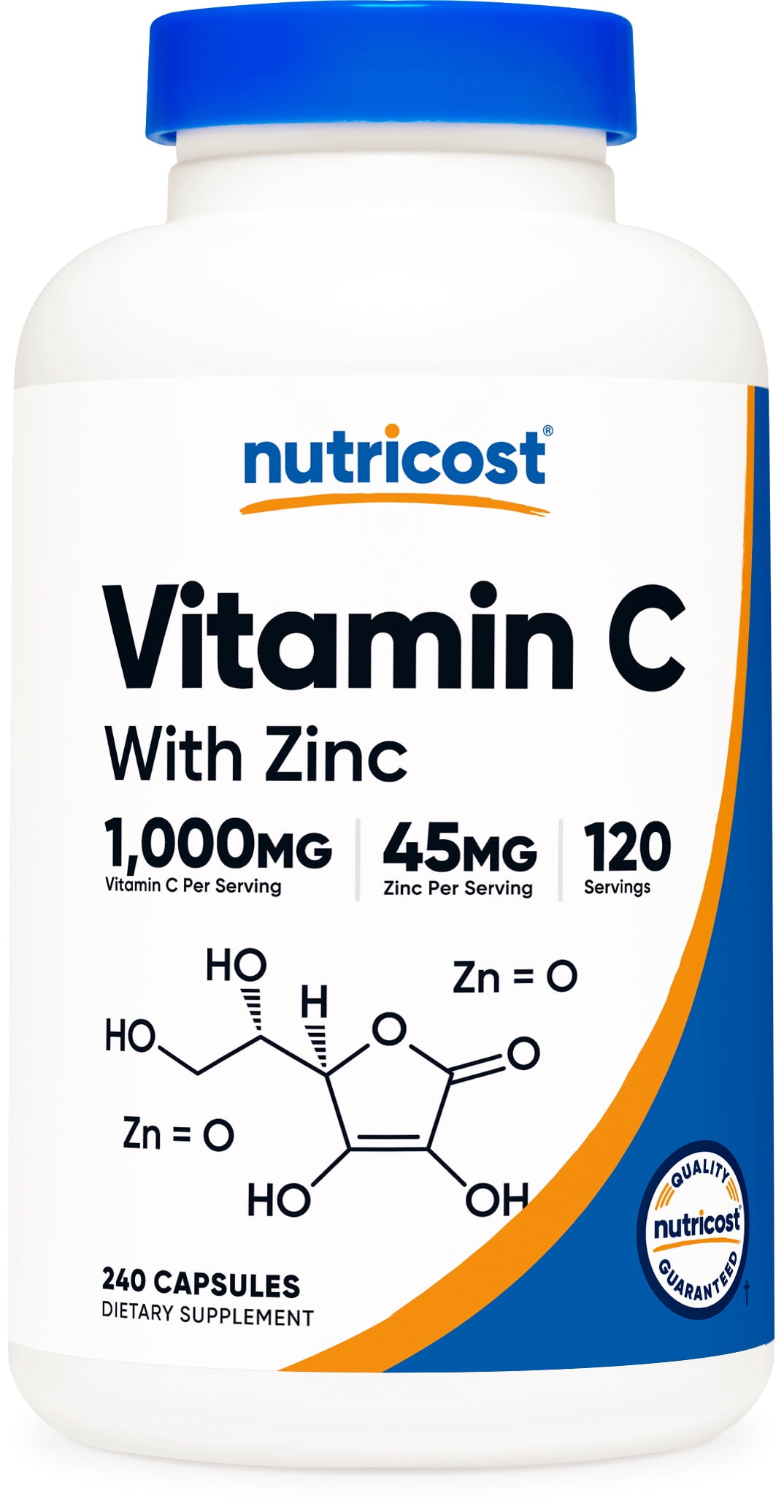 Nutricost Vitamin C with Zinc, 120 Servings - Non-GMO, Gluten Free Supplement