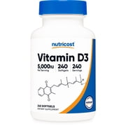 Nutricost Vitamin D3 5,000 IU, 240 Softgels - Non-GMO Supplement