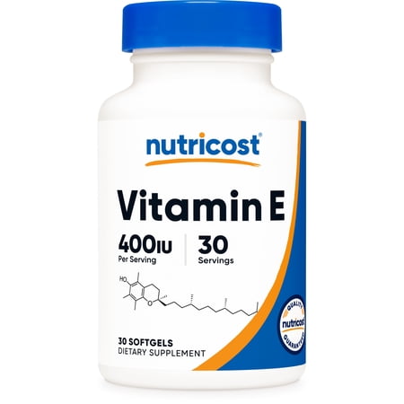 Nutricost Vitamin E 400 IU, 30 Softgel Capsules - Gluten Free, Non-GMO, 30 Servings