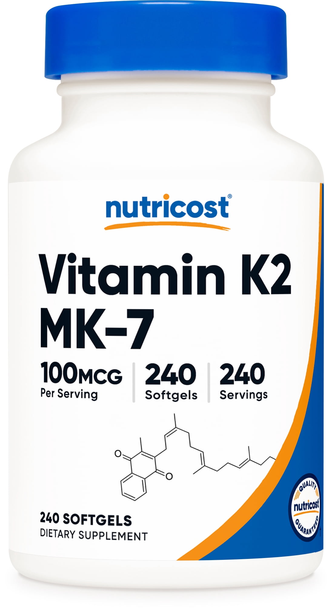 Nutricost Vitamin K2 MK-7 100mcg, 240 Softgels - Gluten Free and Non-GMO Supplement