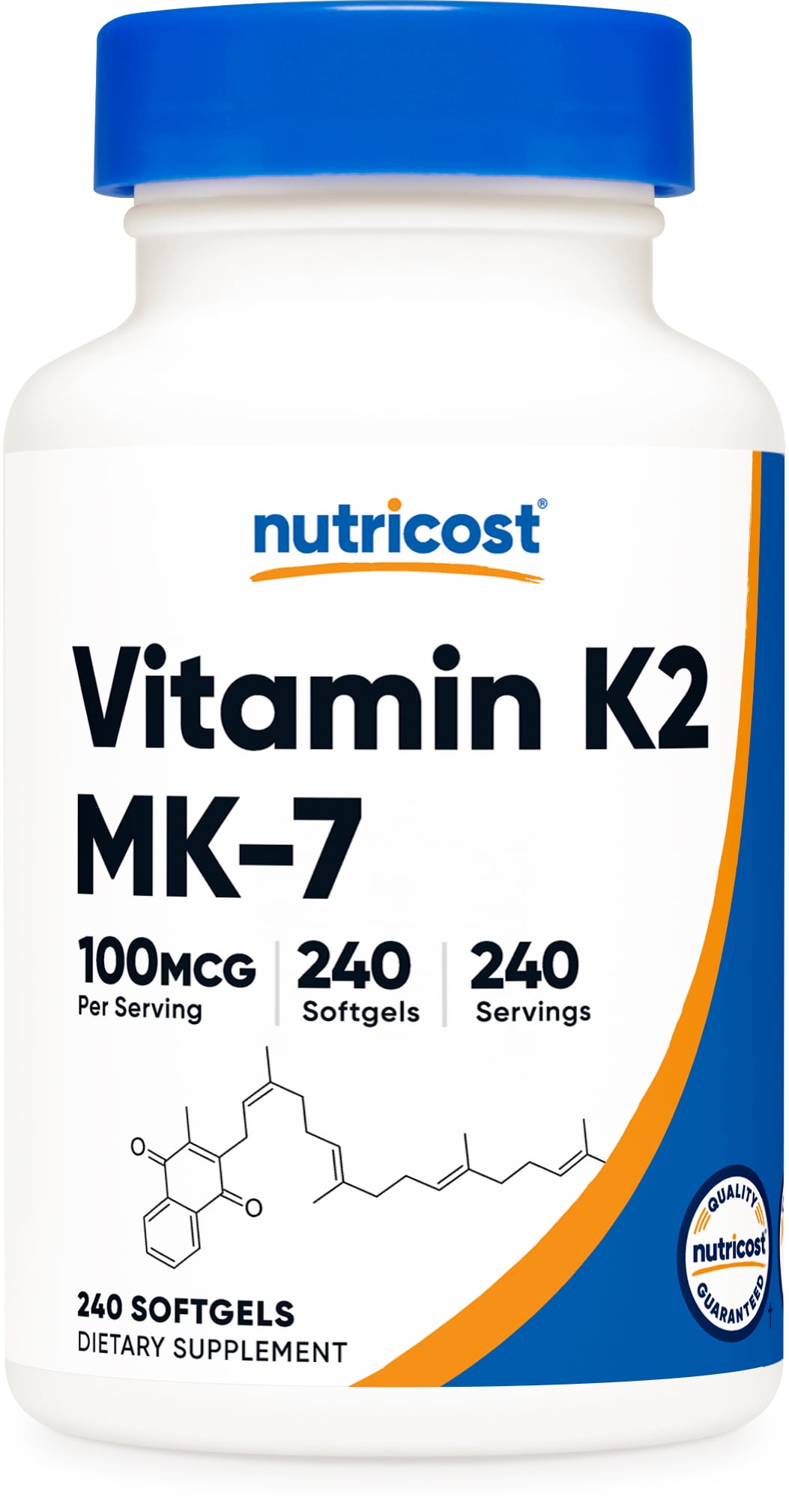 Nutricost Vitamin K2 MK-7 100mcg, 240 Softgels - Gluten Free and Non-GMO Supplement