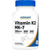 Nutricost Vitamin K2 MK-7 100mcg, 240 Softgels - Gluten Free and Non-GMO Supplement