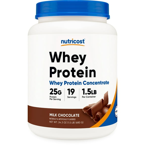 Nutricost Whey Protein Concentrate (1.5 Pounds, Chocolate) - 25 Grams of Protein Per Serving