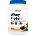 thumbnail interactive-video image 1 of Nutricost Whey Protein Concentrate (1.5 Pounds, Vanilla) - 25 Grams of Protein Powder per Serving, 1 of 6