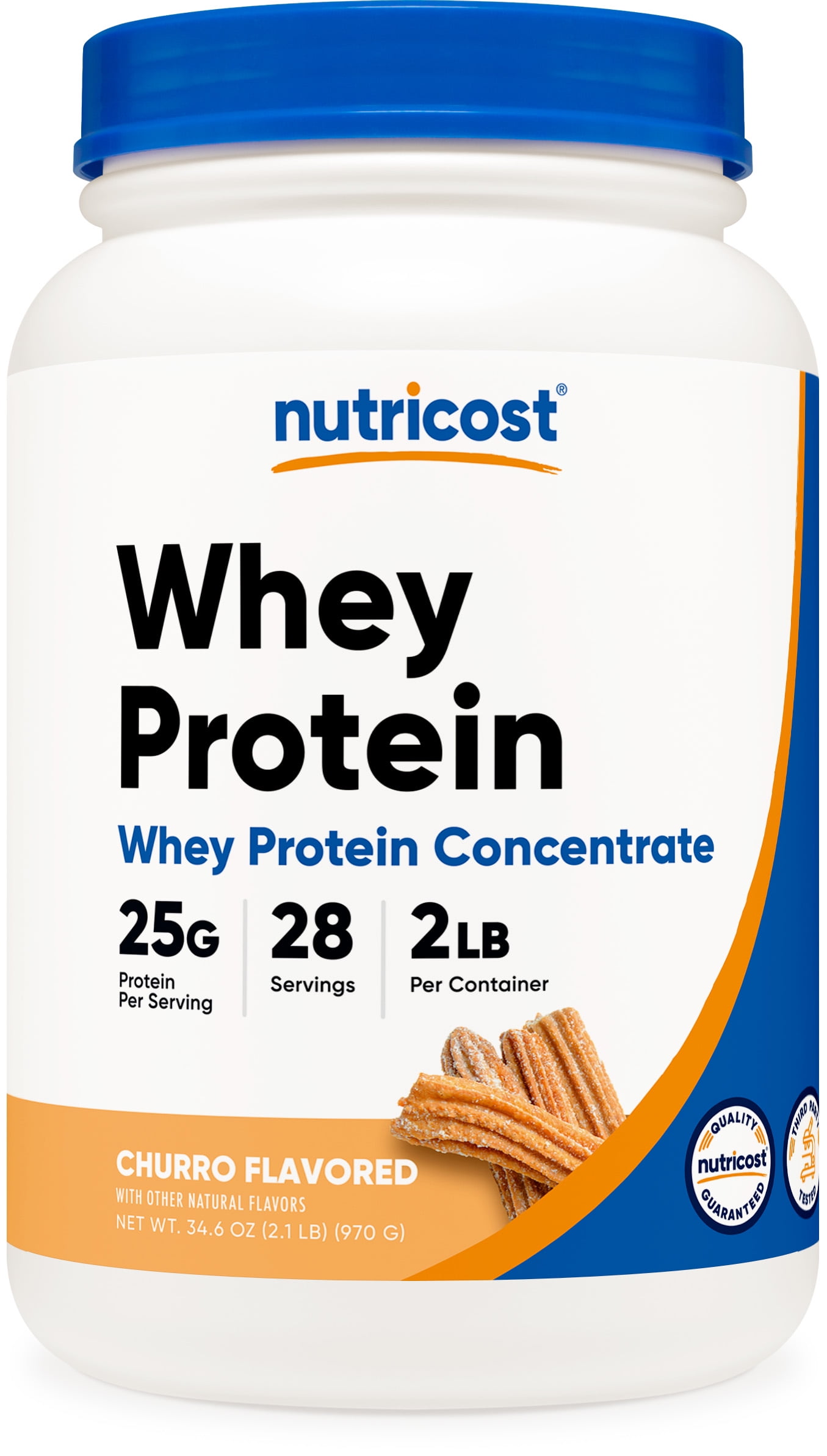 Nutricost Whey Protein Concentrate Powder 2 lb Churro Flavored - Non-GMO, Gluten-Free