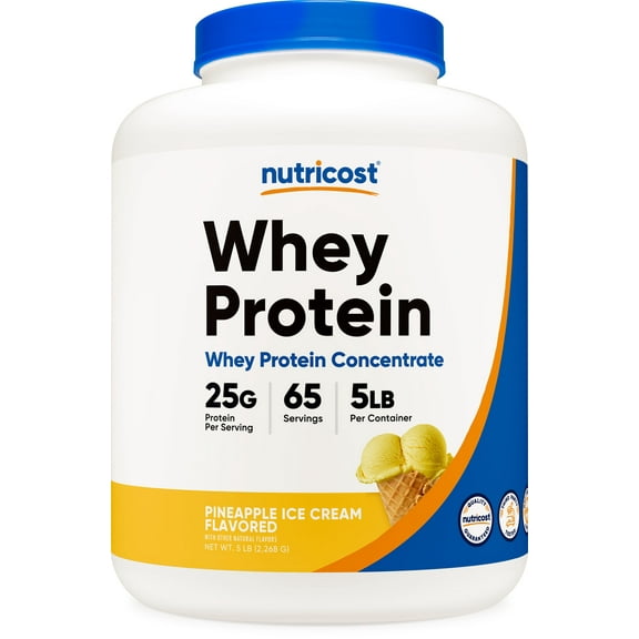 Nutricost Whey Protein Concentrate Pineapple (5 LBS) - Gluten-Free, GMO-Free