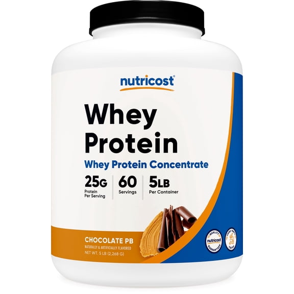 Nutricost Whey Protein Concentrate Powder (Chocolate Peanut Butter) 5LBS