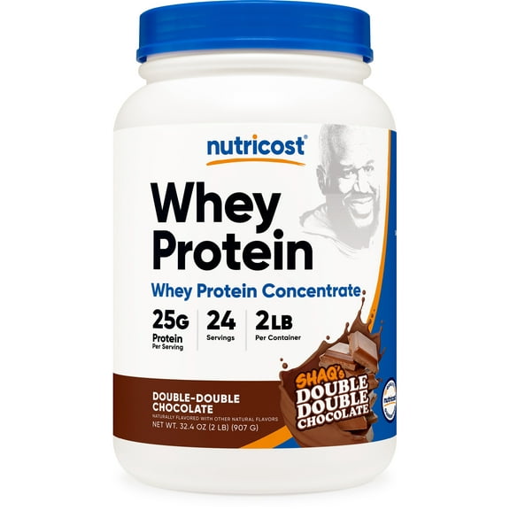 Nutricost Whey Protein Concentrate Powder (Shaq's Double Double Chocolate) 2LBS - 25g Protein, GMO-Free, Gluten-Free