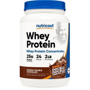 Nutricost Whey Protein Concentrate Powder (Shaq's Double Double Chocolate) 2LBS - 25g Protein, GMO-Free, Gluten-Free