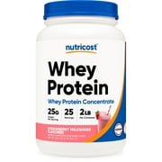 Nutricost Whey Protein Concentrate Powder (Strawberry Milkshake) 2LBS - Non-GMO