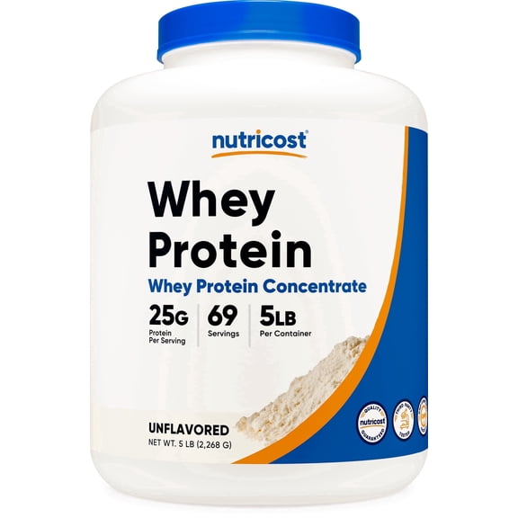 Nutricost Whey Protein Concentrate Powder (Unflavored) 5LBS