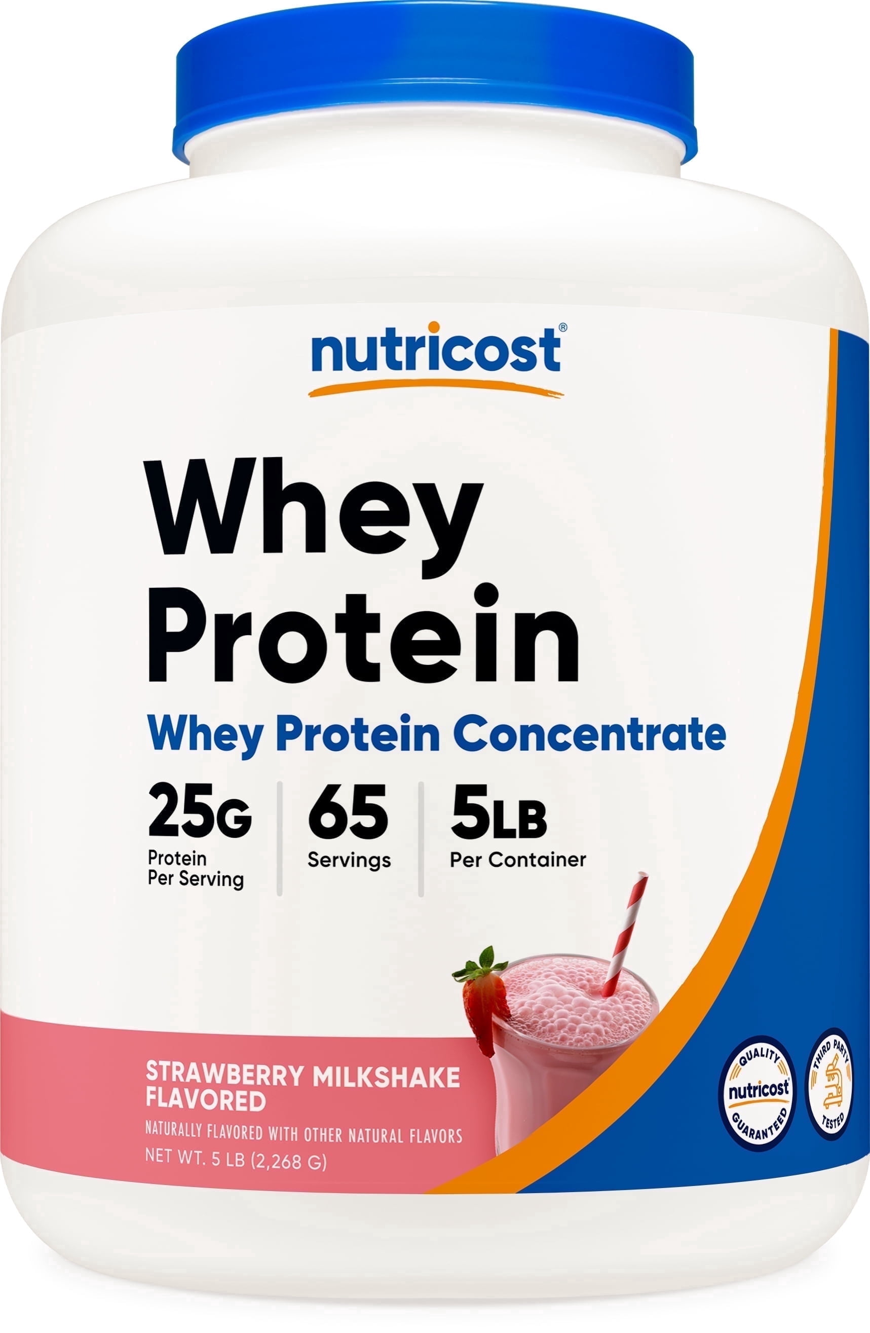 Nutricost Whey Protein Concentrate Powder (Strawberry Milkshake) 5LBS - Protein Supplement
