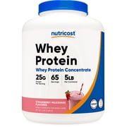 Nutricost Whey Protein Concentrate Powder Strawberry Milkshake 5LBS - Protein Supplement