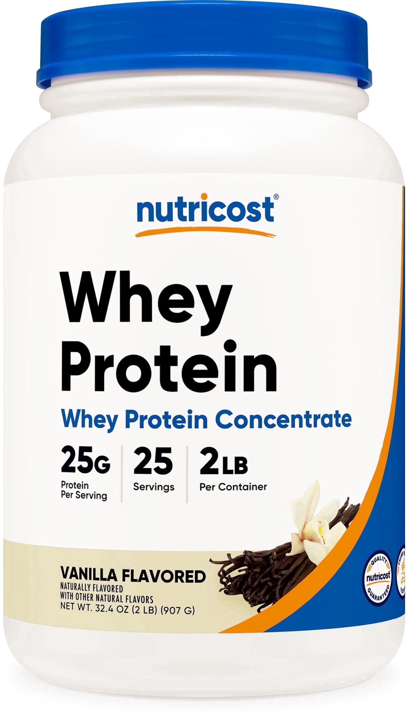 Nutricost Whey Protein Concentrate (Vanilla) 2LBS - Gluten Free & Non-GMO Supplement