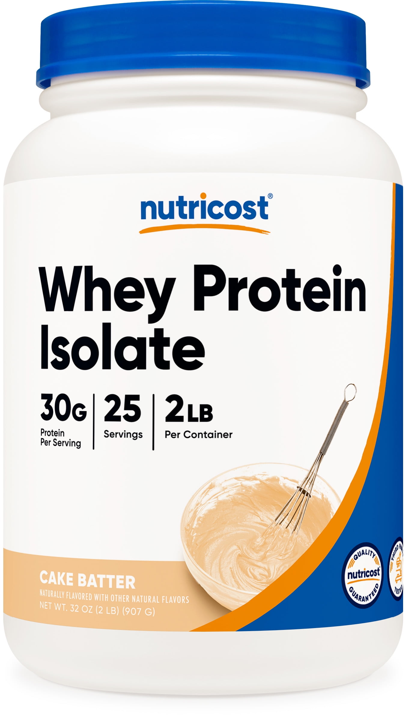 Nutricost Cake Batter Flavor Whey Protein Isolate Powder, 2 LB, Gluten