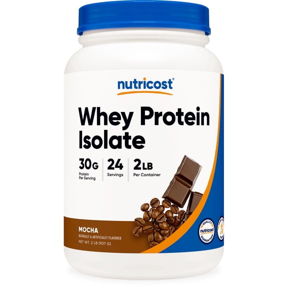 Nutricost Whey Protein Isolate Powder (Mocha) 2LBS - Non-GMO & Gluten-Free