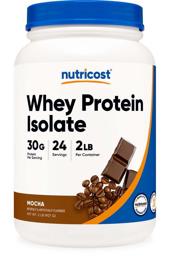 Whey Protein Isolate Powder (Mocha) 2LBS - Non-GMO & Gluten-Free