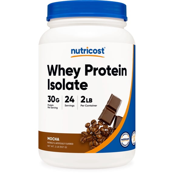 Nutricost Whey Protein Isolate Powder (Mocha) 2LBS - Non-GMO & Gluten-Free