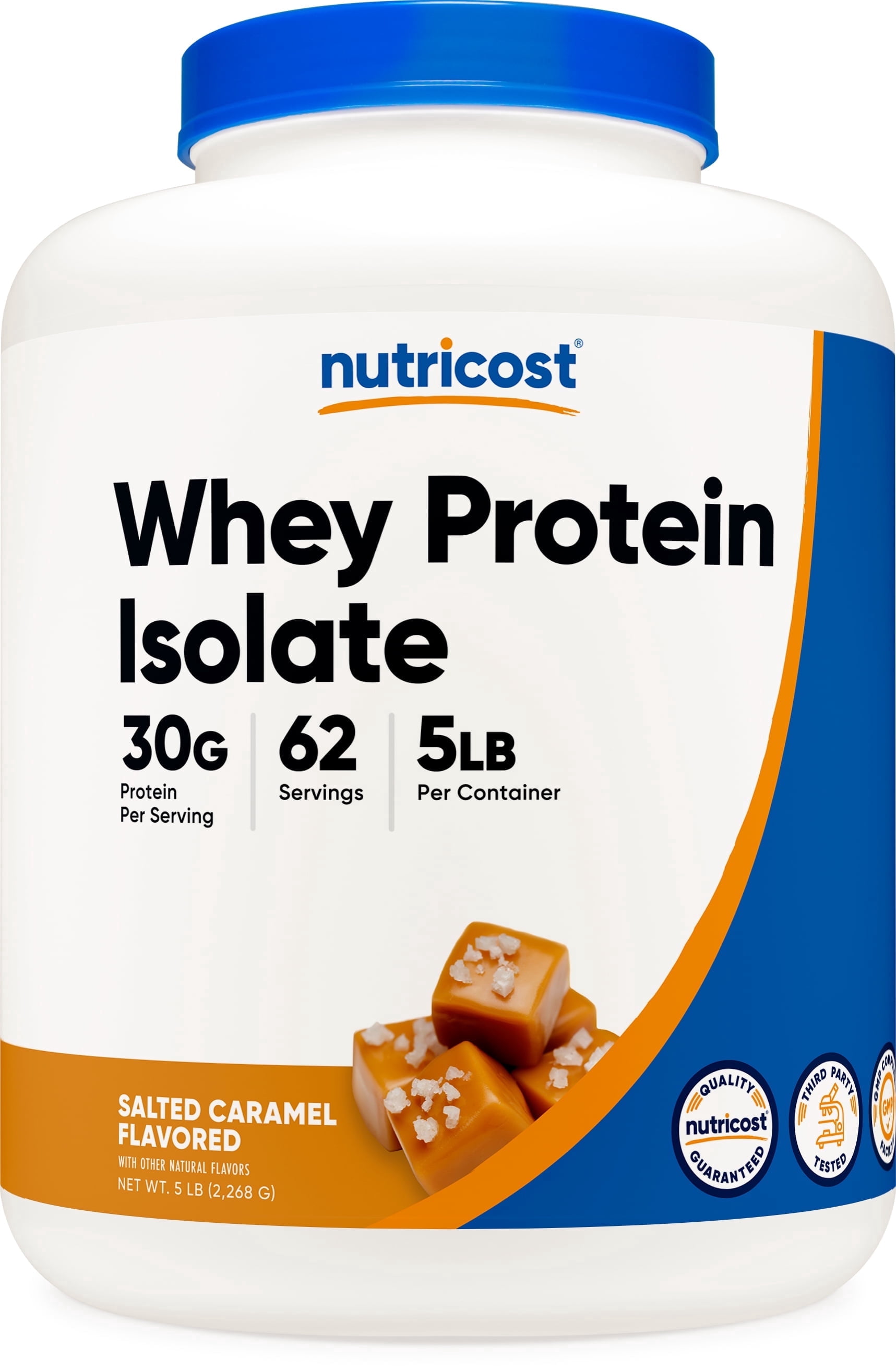 Nutricost Whey Protein Isolate Powder (Salted Caramel) 5LBS - Gluten Free, Non-GMO