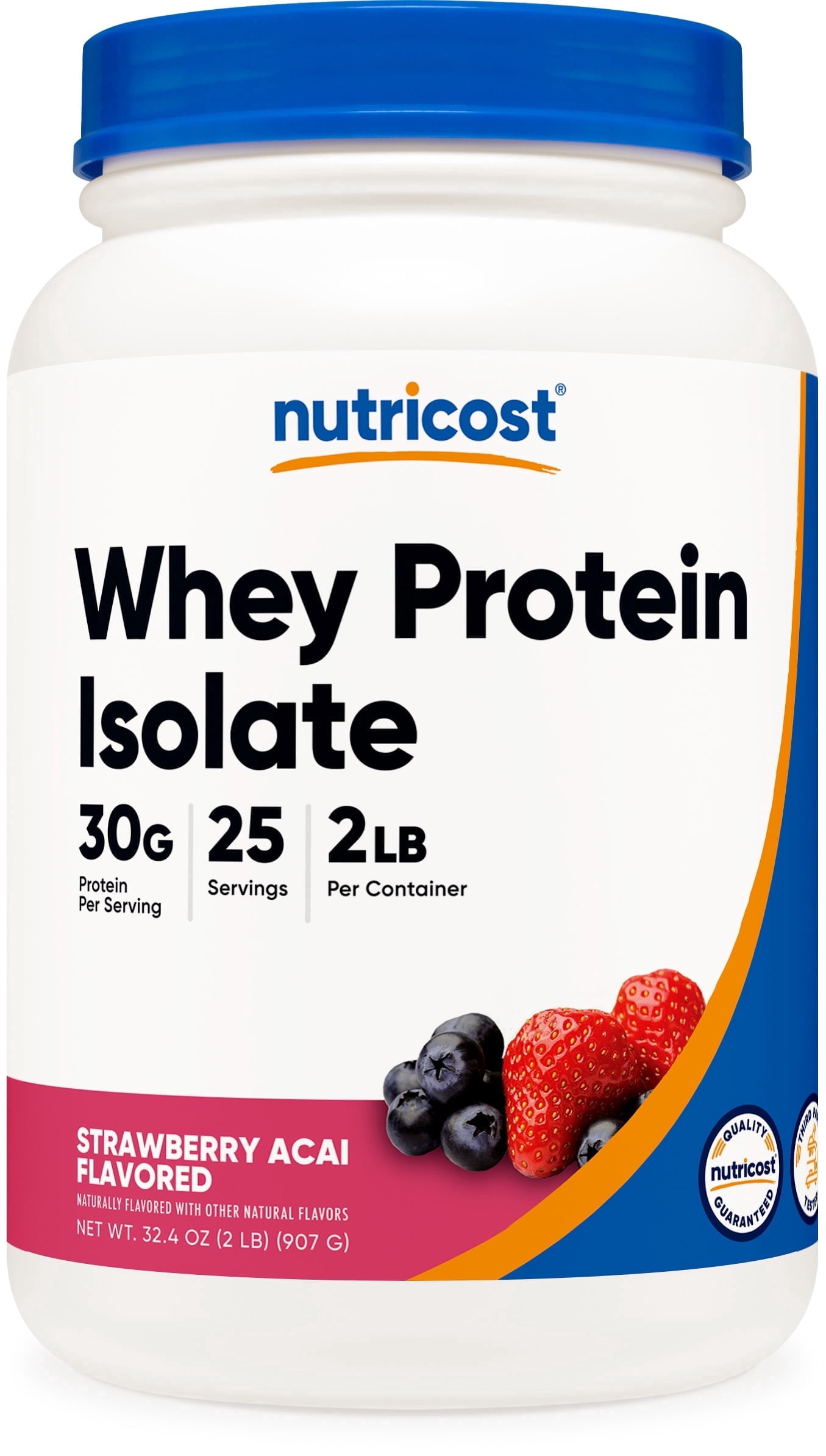 Nutricost Whey Protein Isolate Powder (Strawberry Acai, 2 Pounds)