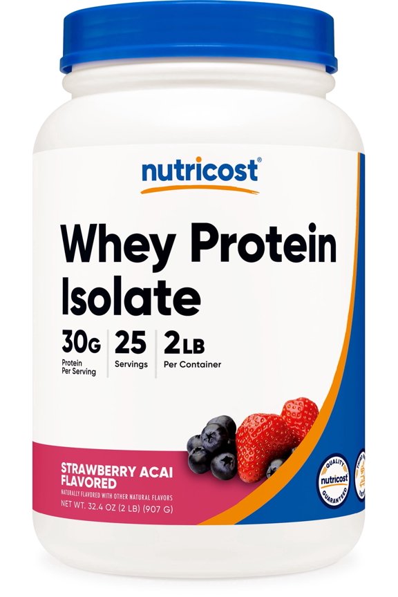 Whey Protein Isolate Powder (Strawberry Acai, 2 Pounds)