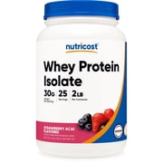 Nutricost Whey Protein Isolate Powder Strawberry Acai, 2 Pounds